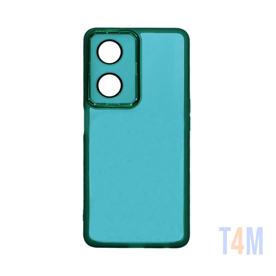 Funda de Silicona Transparente con Marco de Cámara para Oppo A98 5G/F23 5G Verde